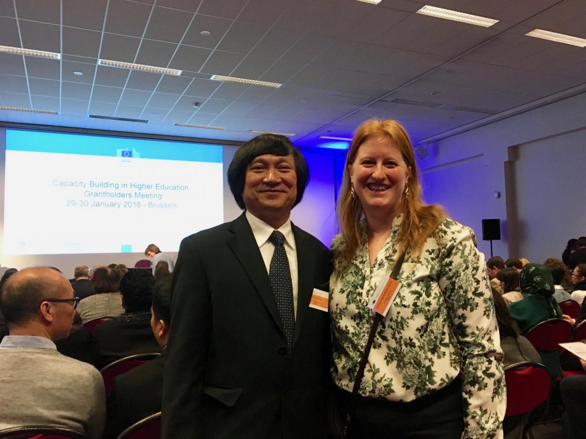 Prof. Tran Dinh Lam and Cristina Beans.
